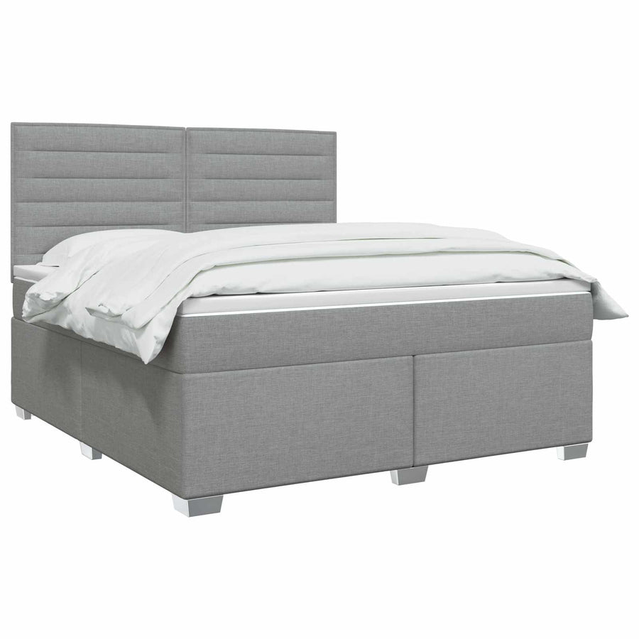 Boxspringbed met matras Lichtgrijs 140 x 200 cm Stof