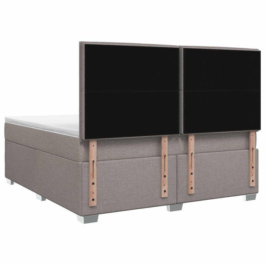 Boxspringbed met matras met hoofdeinde Taupe 140 x 200 cm Stof