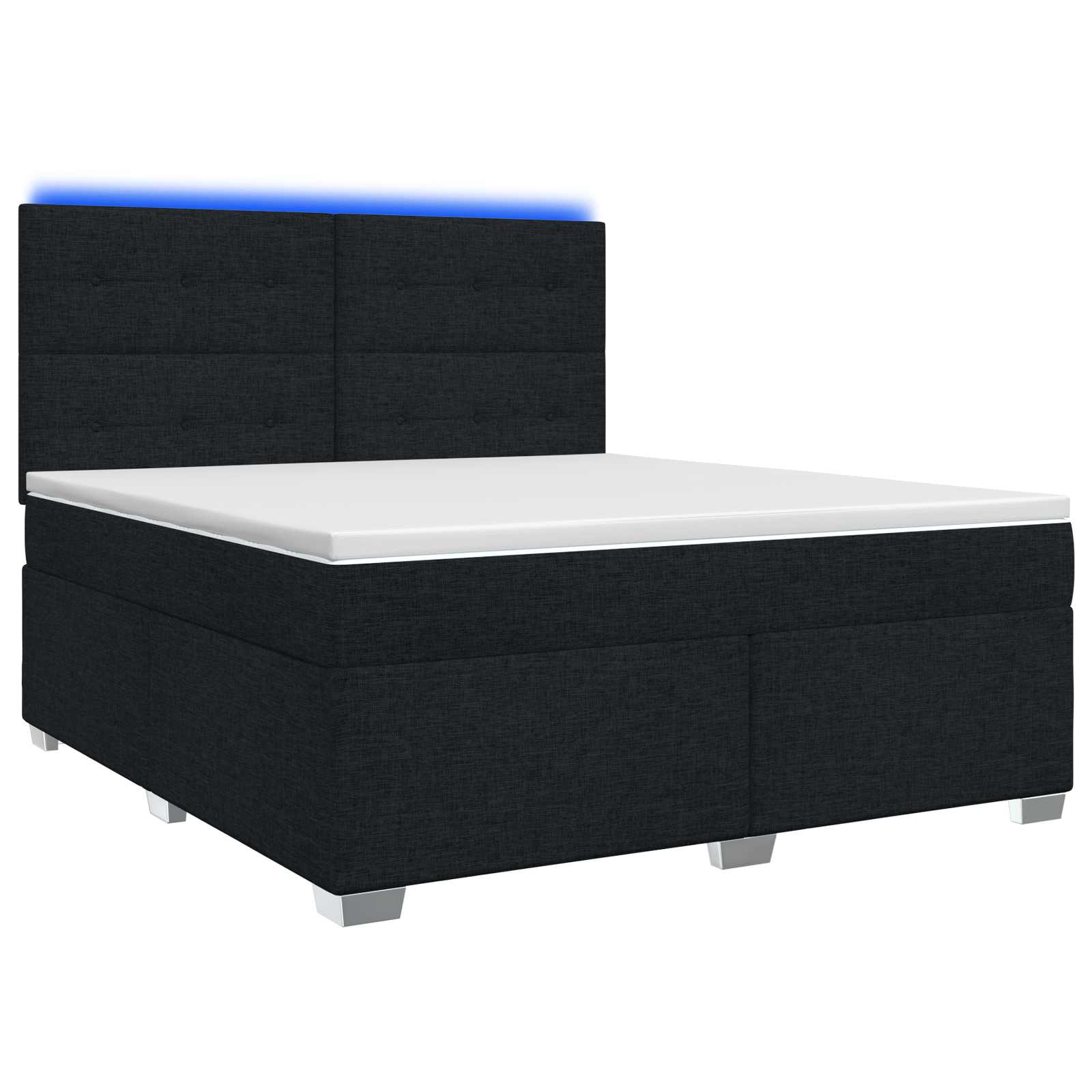 Boxspringbed met matras met hoofdeinde Zwart 140 x 200 cm Stof