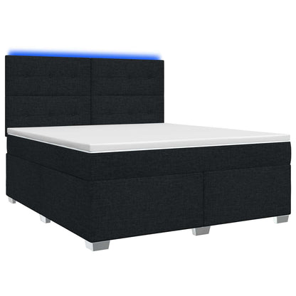 Boxspringbed met matras met hoofdeinde Zwart 140 x 200 cm Stof