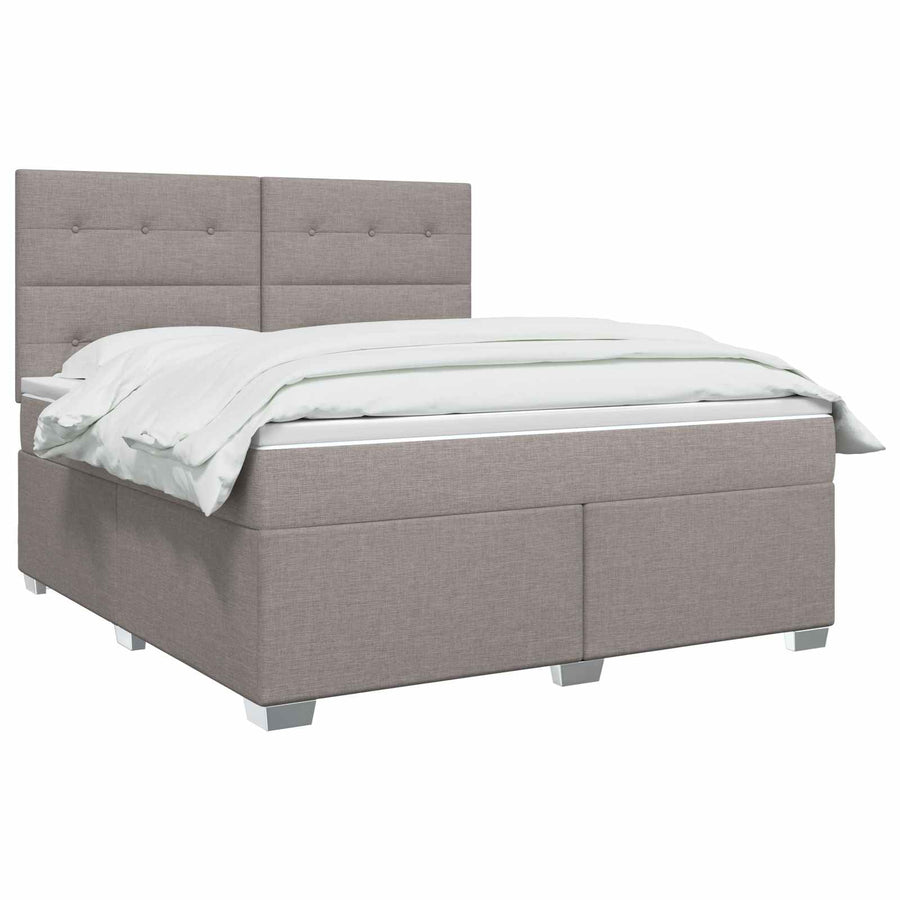 Boxspringbed met matras met hoofdeinde Taupe 140 x 200 cm Stof