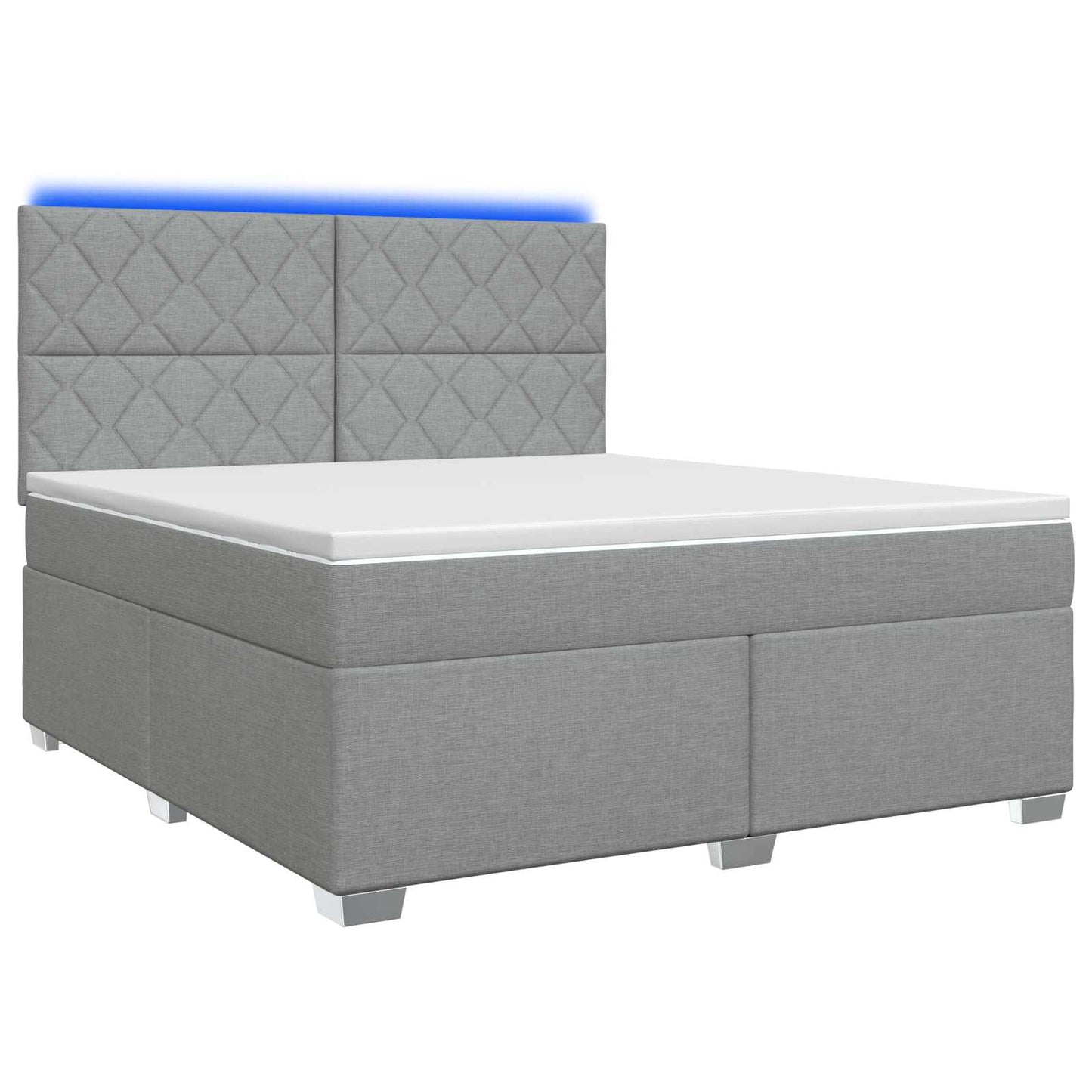 Boxspringbed met matras Lichtgrijs 140 x 200 cm Stof