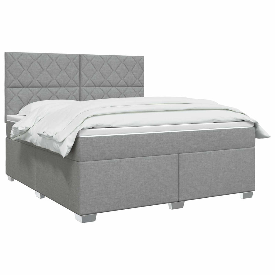 Boxspringbed met matras Lichtgrijs 140 x 200 cm Stof