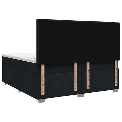 Boxspringbed met matras met hoofdeinde Zwart 140 x 200 cm Stof