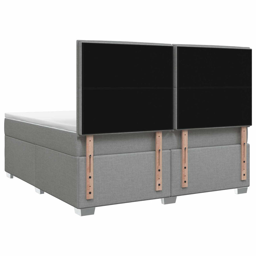 Boxspringbed met matras Lichtgrijs 160 x 200 cm Stof