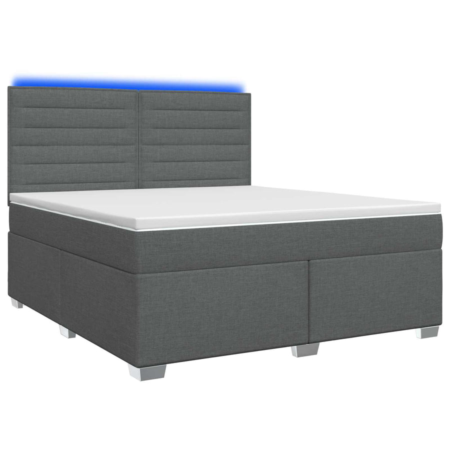 Boxspringbed met matras Donkergrijs 160 x 200 cm Stof