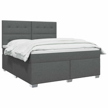 Boxspringbed met matras Donkergrijs 160 x 200 cm Stof