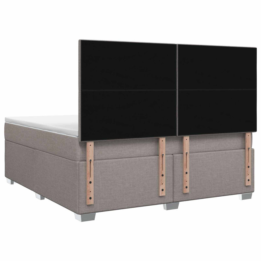 Boxspringbed met matras met hoofdeinde Taupe 160 x 200 cm Stof
