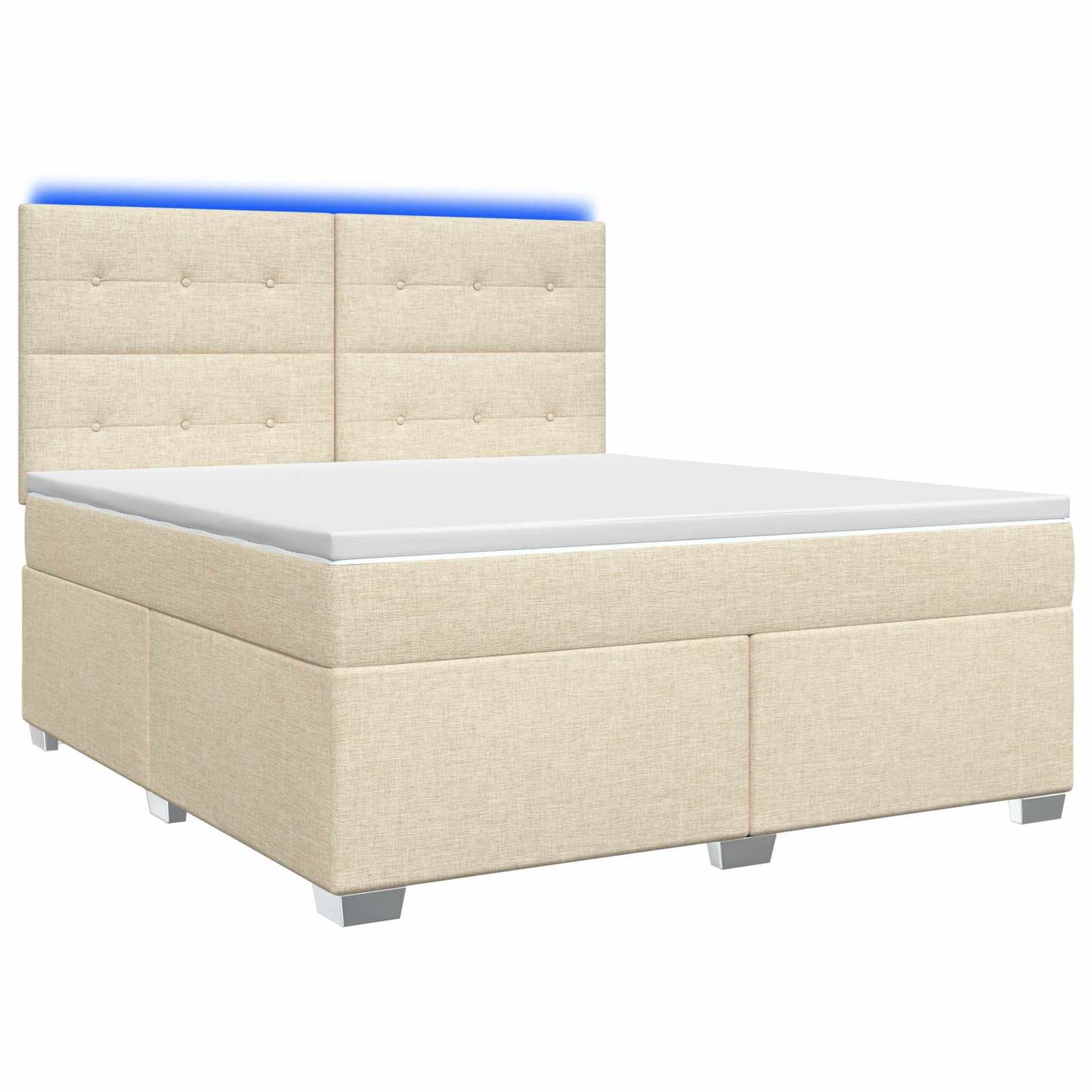 Boxspringbed met matras Crèmekleurig 160 x 200 cm Stof