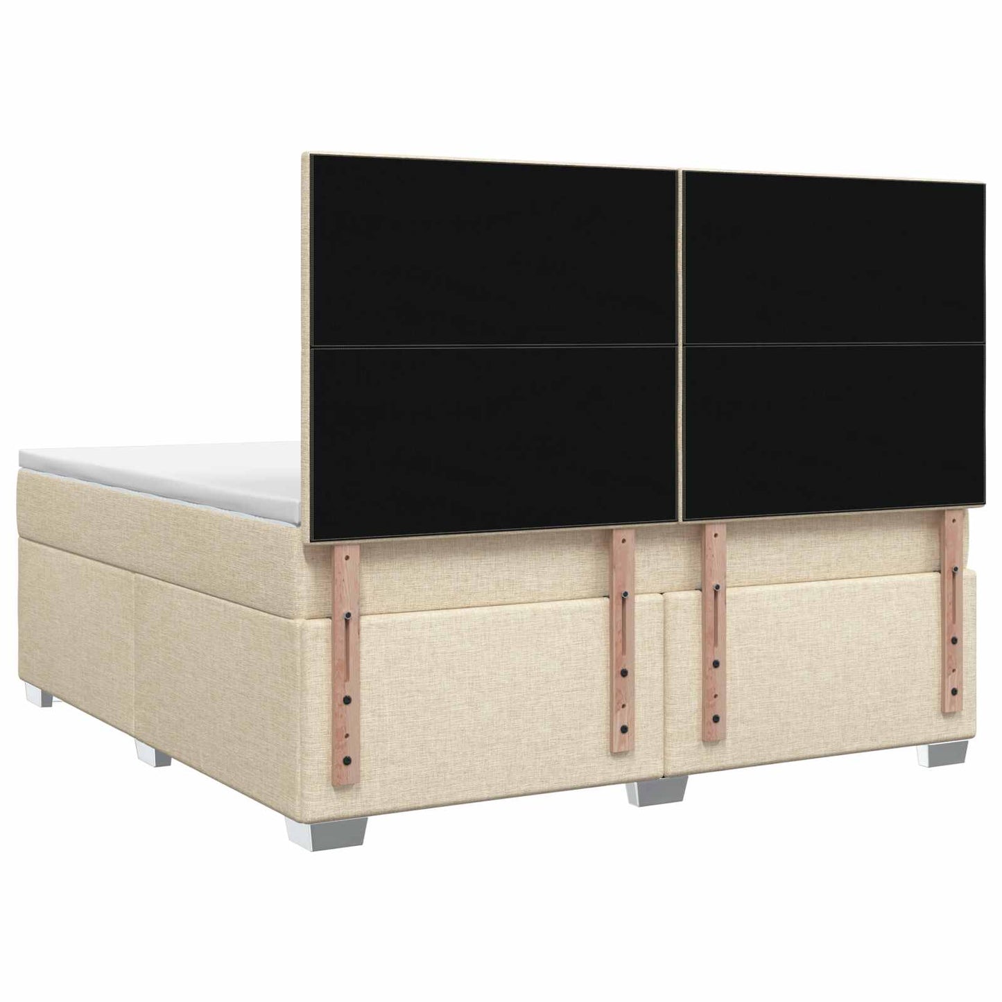 Boxspringbed met matras Crèmekleurig 160 x 200 cm Stof
