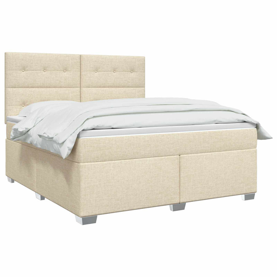 Boxspringbed met matras Crèmekleurig 160 x 200 cm Stof