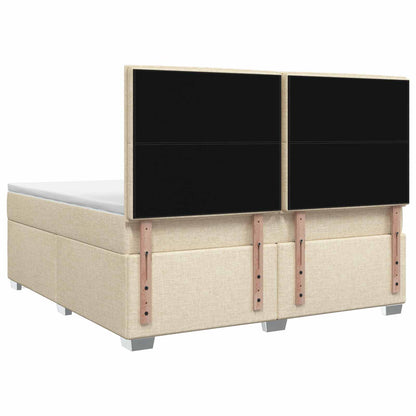 Boxspringbed met matras Crèmekleurig 160 x 200 cm Stof