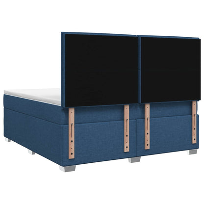 Boxspringbed met matras met hoofdeinde Blauw 160 x 200 cm Stof