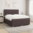 Boxspringbed 140x190 cm donkerbruin met LED hoofdbord