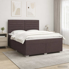 Boxspringbed met matras Donkerbruin 140 x 200 cm Stof