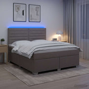 Boxspringbed 180x200 cm taupe met matras en hoofdeinde