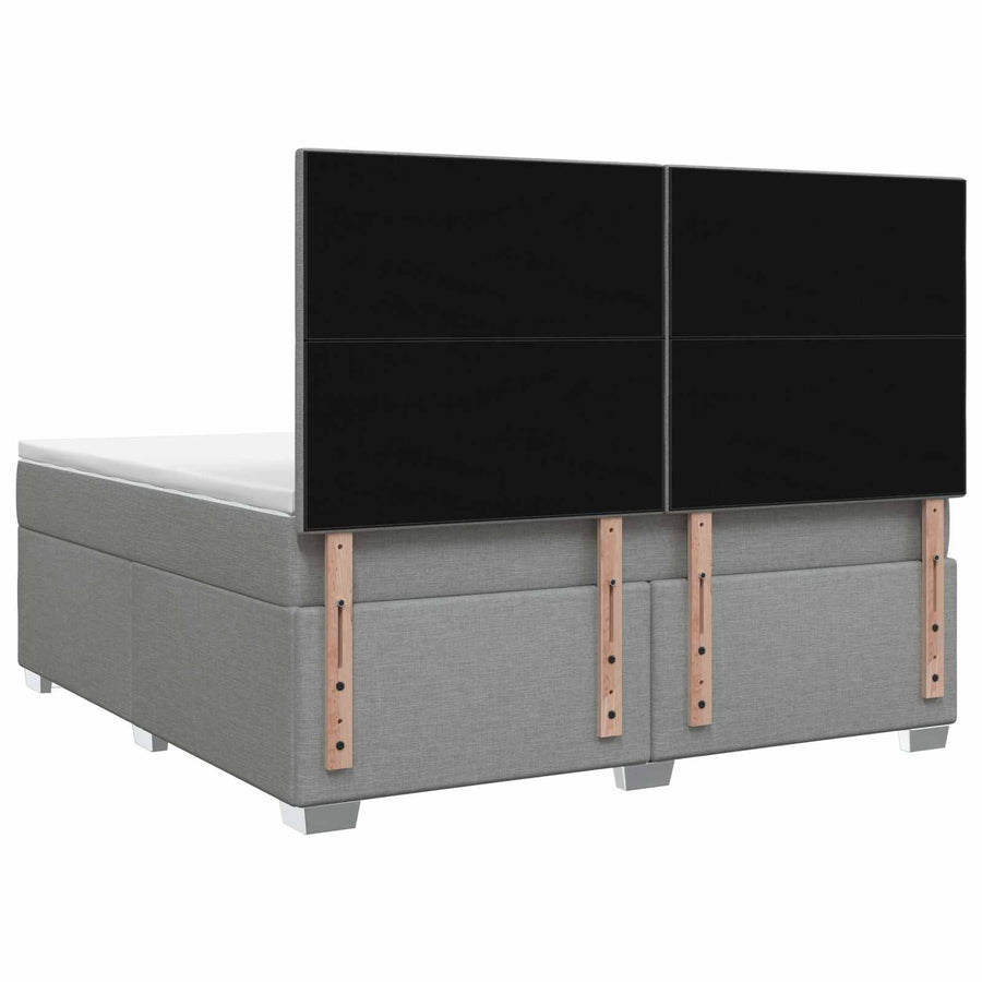 Boxspringbed met matras Lichtgrijs 180 x 200 cm Stof