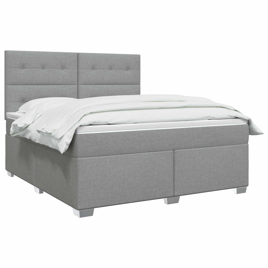 Boxspringbed met matras Lichtgrijs 180 x 200 cm Stof