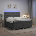 Boxspringbed 180x200 cm donkergrijs met pocketvering matras