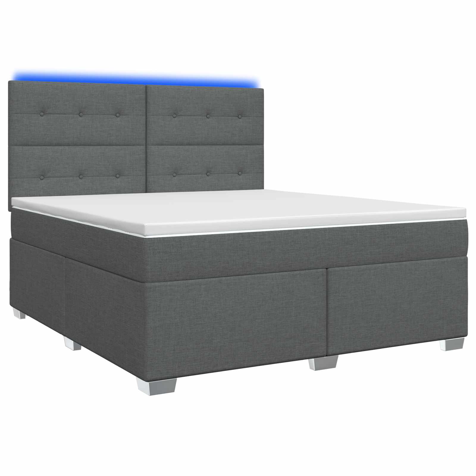 Boxspringbed met matras Donkergrijs 180 x 200 cm Stof