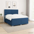 Boxspringbed met matras met hoofdeinde Blauw 180 x 200 cm Stof