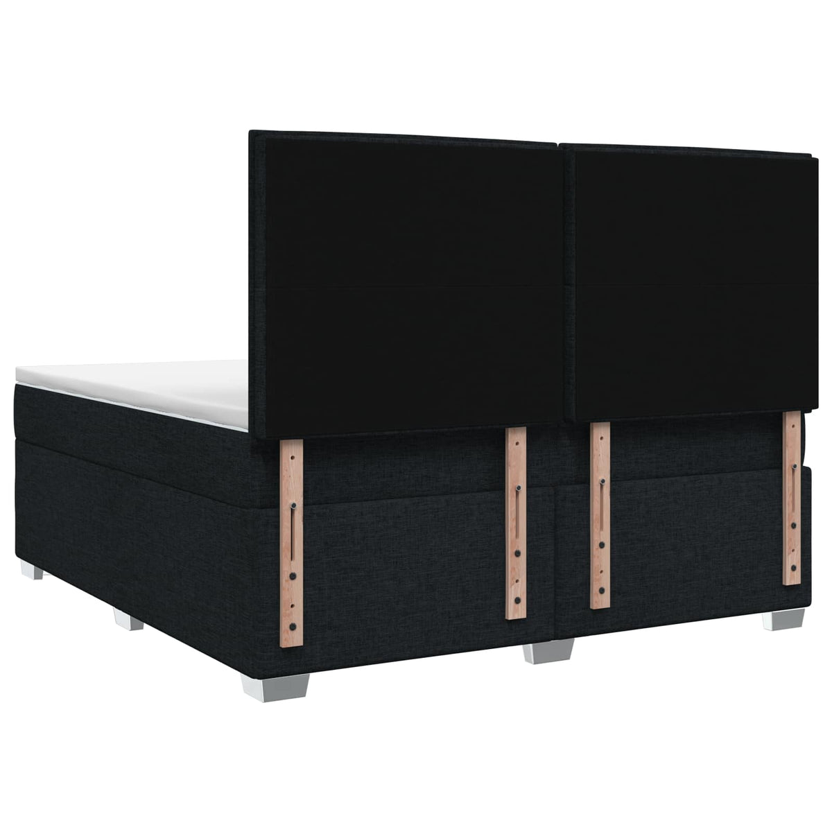 Boxspringbed met matras met hoofdeinde Zwart 180 x 200 cm Stof