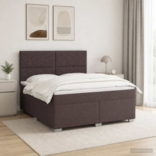 Boxspringbed met matras Donkerbruin 160 x 200 cm Stof