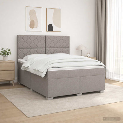 Boxspringbed met matras met hoofdeinde Taupe 140 x 200 cm Stof