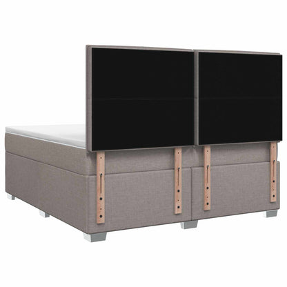 Boxspringbed met matras met hoofdeinde Taupe 180 x 200 cm Stof