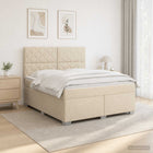 Boxspringbed 180x200 cm crèmekleurig