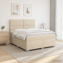 Boxspringbed met matras Crèmekleurig 160 x 200 cm Stof