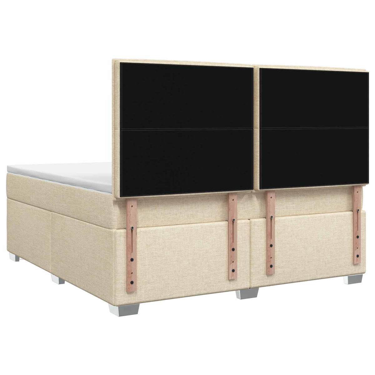 Boxspringbed met matras Crèmekleurig 180 x 200 cm Stof