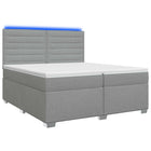 Boxspringbed met matras Lichtgrijs 200 x 200 cm Stof