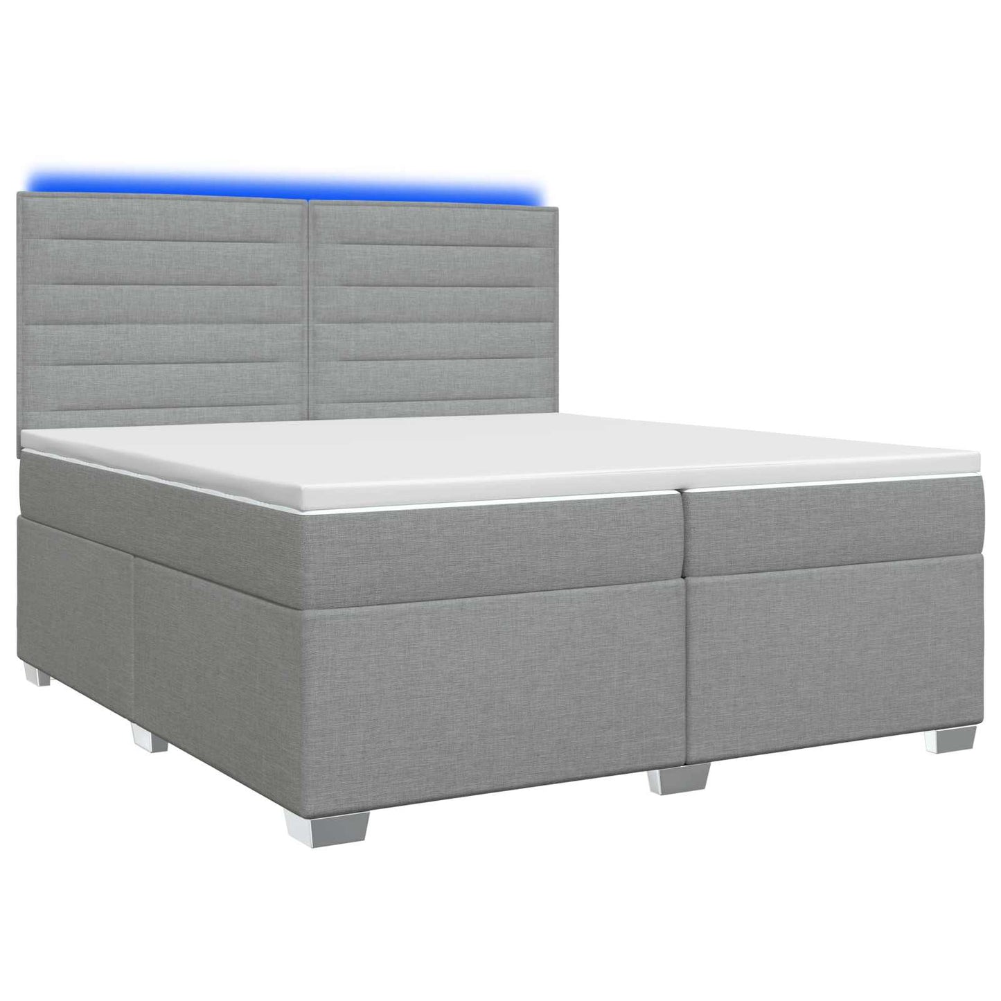 Boxspringbed met matras Lichtgrijs 200 x 200 cm Stof