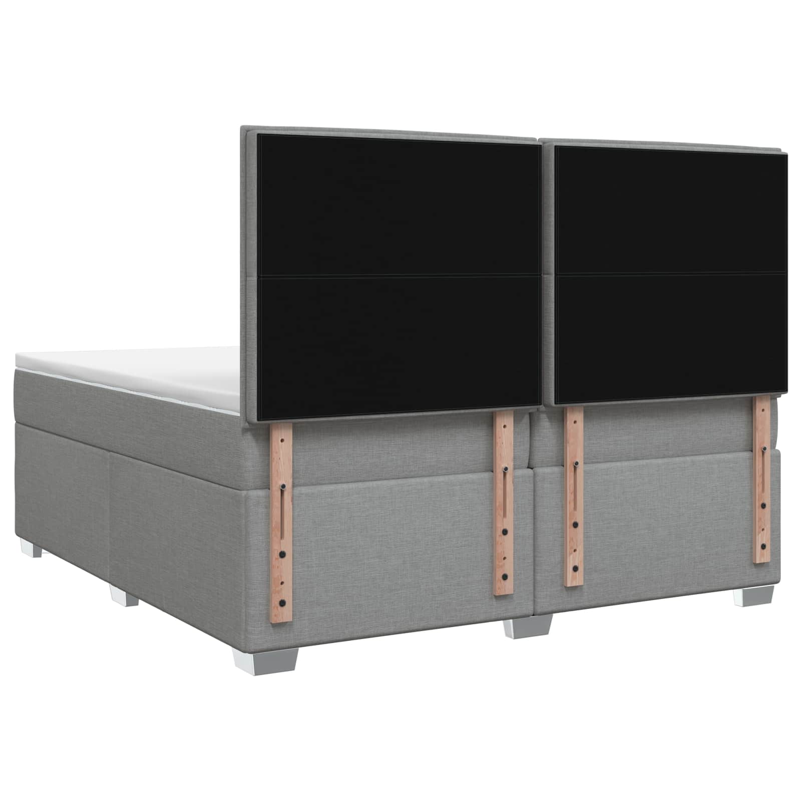 Boxspringbed met matras Lichtgrijs 200 x 200 cm Stof