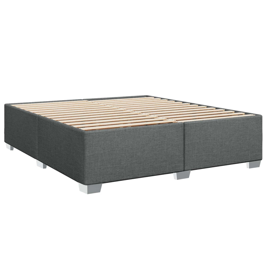 Boxspringbed met matras Donkergrijs 200 x 200 cm Stof