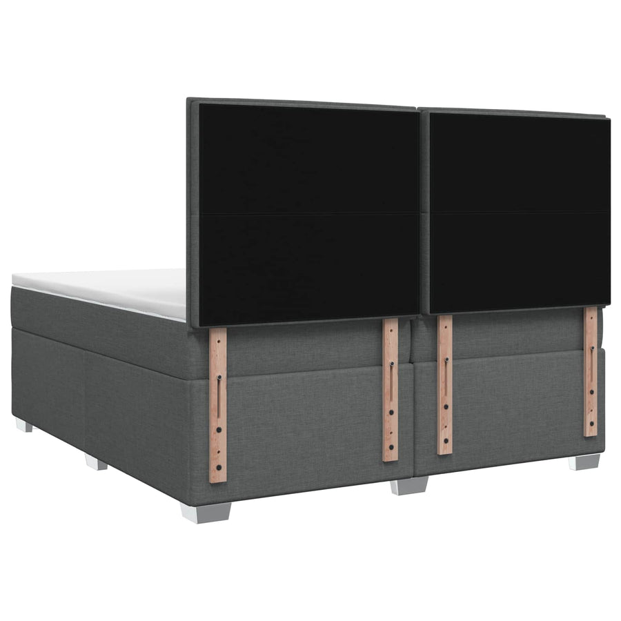 Boxspringbed met matras Donkergrijs 200 x 200 cm Stof