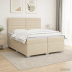 Boxspringbed 200x200 cm crème pocketvering stof