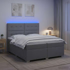 Boxspringbed 200x200 cm lichtgrijs met matras