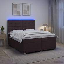 Boxspringbed met matras Donkerbruin 200 x 200 cm Stof