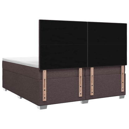 Boxspringbed met matras Donkerbruin 200 x 200 cm Stof