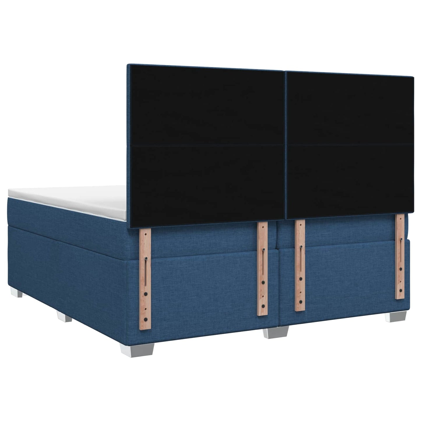 Boxspringbed met matras met hoofdeinde Blauw 200 x 200 cm Stof