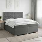Boxspringbed met matras 200x200 cm donkergrijs
