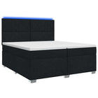 Boxspringbed met matras met hoofdeinde Zwart 200 x 200 cm Stof