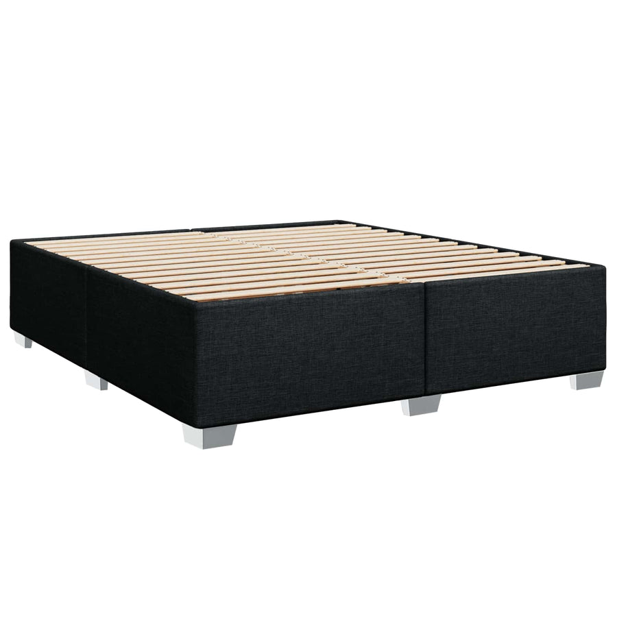Boxspringbed met matras met hoofdeinde Zwart 200 x 200 cm Stof