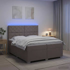 Boxspringbed met matras met hoofdeinde Taupe 200 x 200 cm Stof