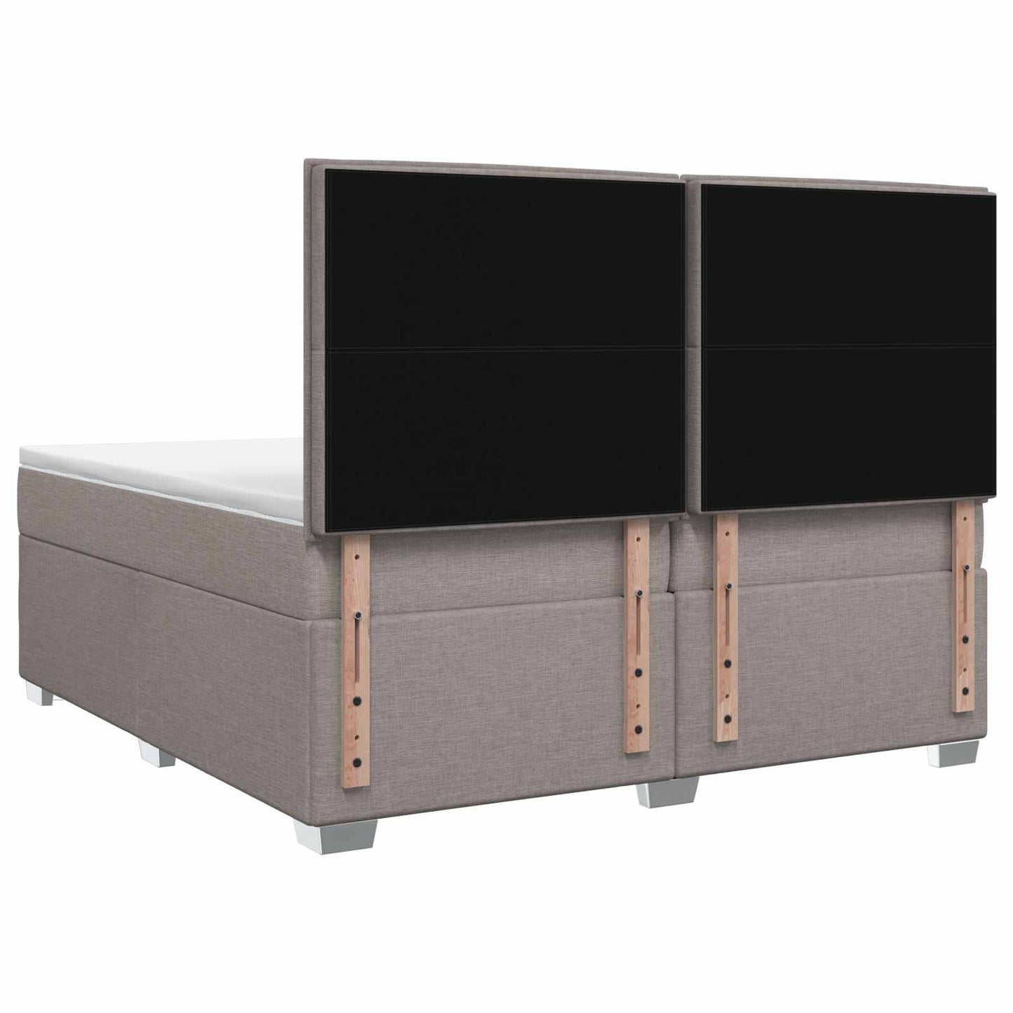 Boxspringbed met matras met hoofdeinde Taupe 200 x 200 cm Stof