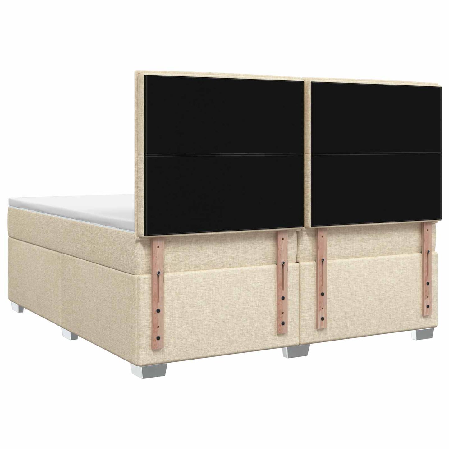 Boxspringbed met matras Crèmekleurig 200 x 200 cm Stof