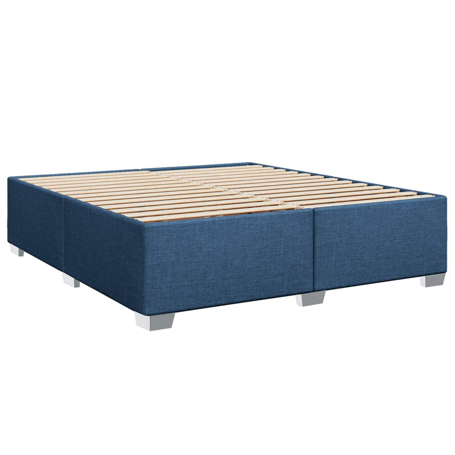 Boxspringbed met matras met hoofdeinde Blauw 200 x 200 cm Stof