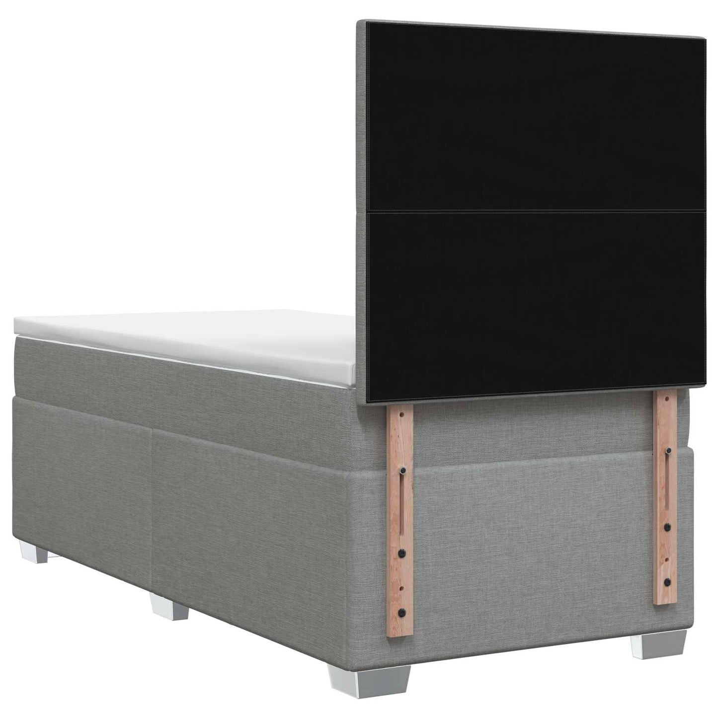 Boxspring Bed met Matras en LED Lichtgrijs 90 x 190 cm Stof